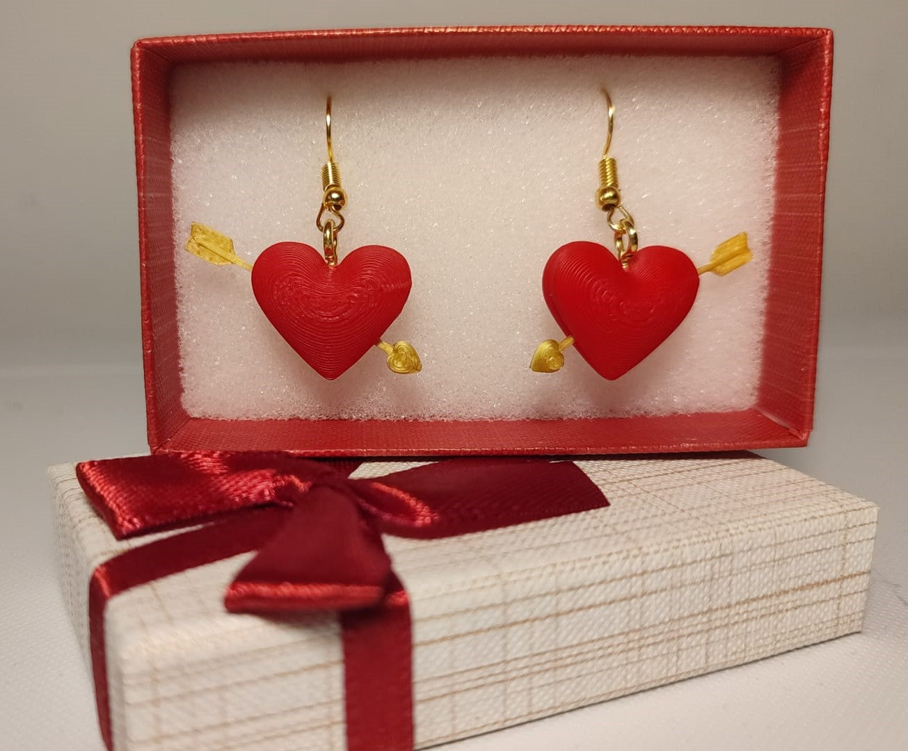 ❤️ Pendientes Corazón con Flecha – Impresión 3D